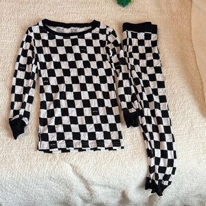 Little Sleepies Black and White Checkered Pajama Set